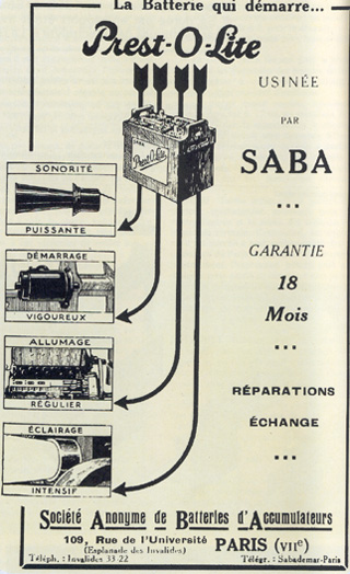 publicitÃ© batterie voitures anciennes